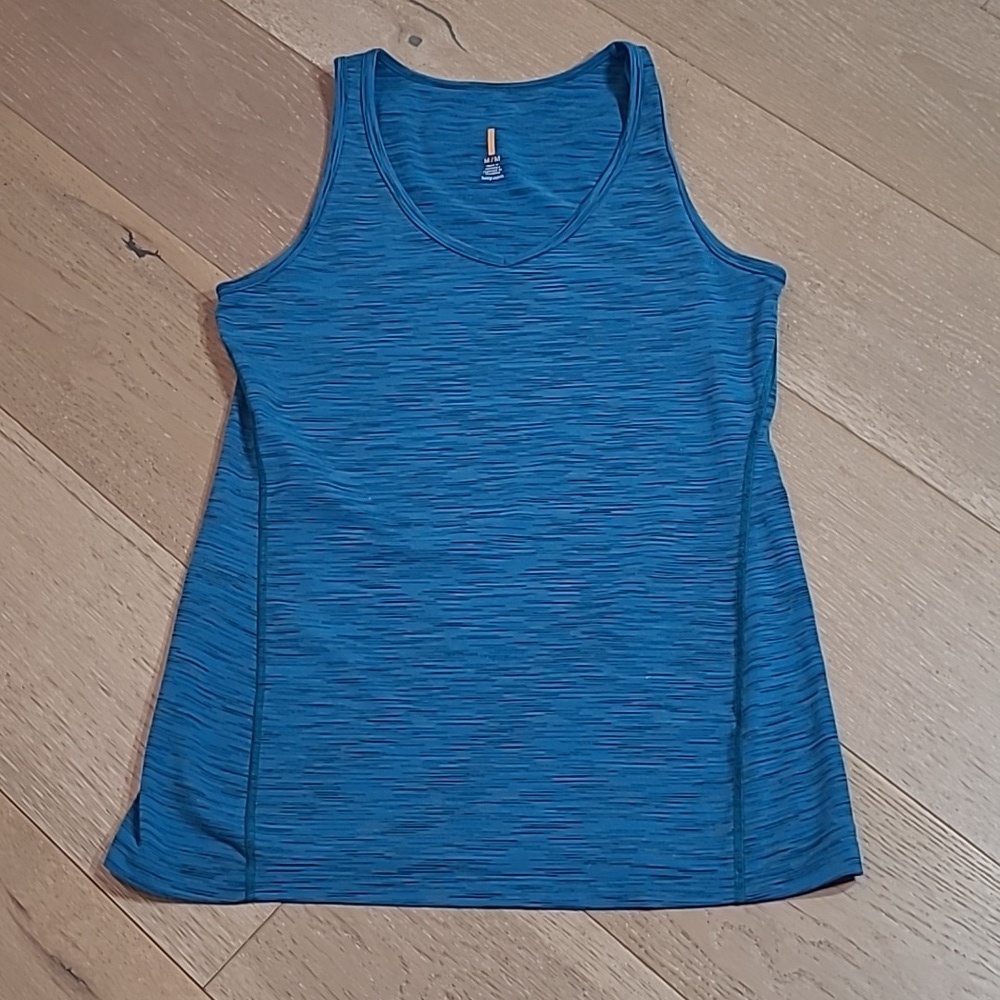 Lucy Sport Tank Women's sz Medium Teal Heathered Active/Workout Tank Top